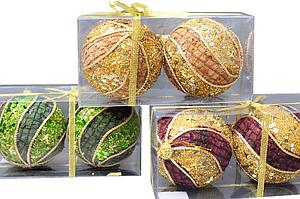 BOLAS NAVIDAD X 2,  ALT 9 CM