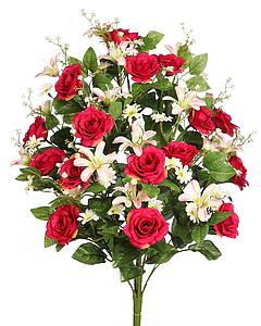 RAMO DE UNA CARA ROSAS 55CM