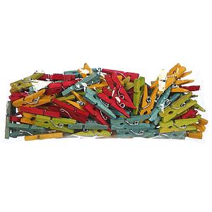 PINZA MINI MADERA COLORES 3CM BOLSA 100UD