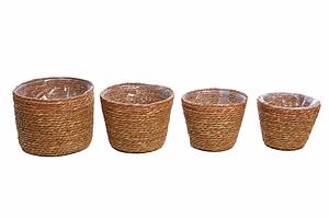 SET X 4 DE CUBREMACETAS DE YUTE