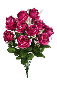 BOUQUET ROSAS Y GYPSOFILA ARTIFICIAL 55CM